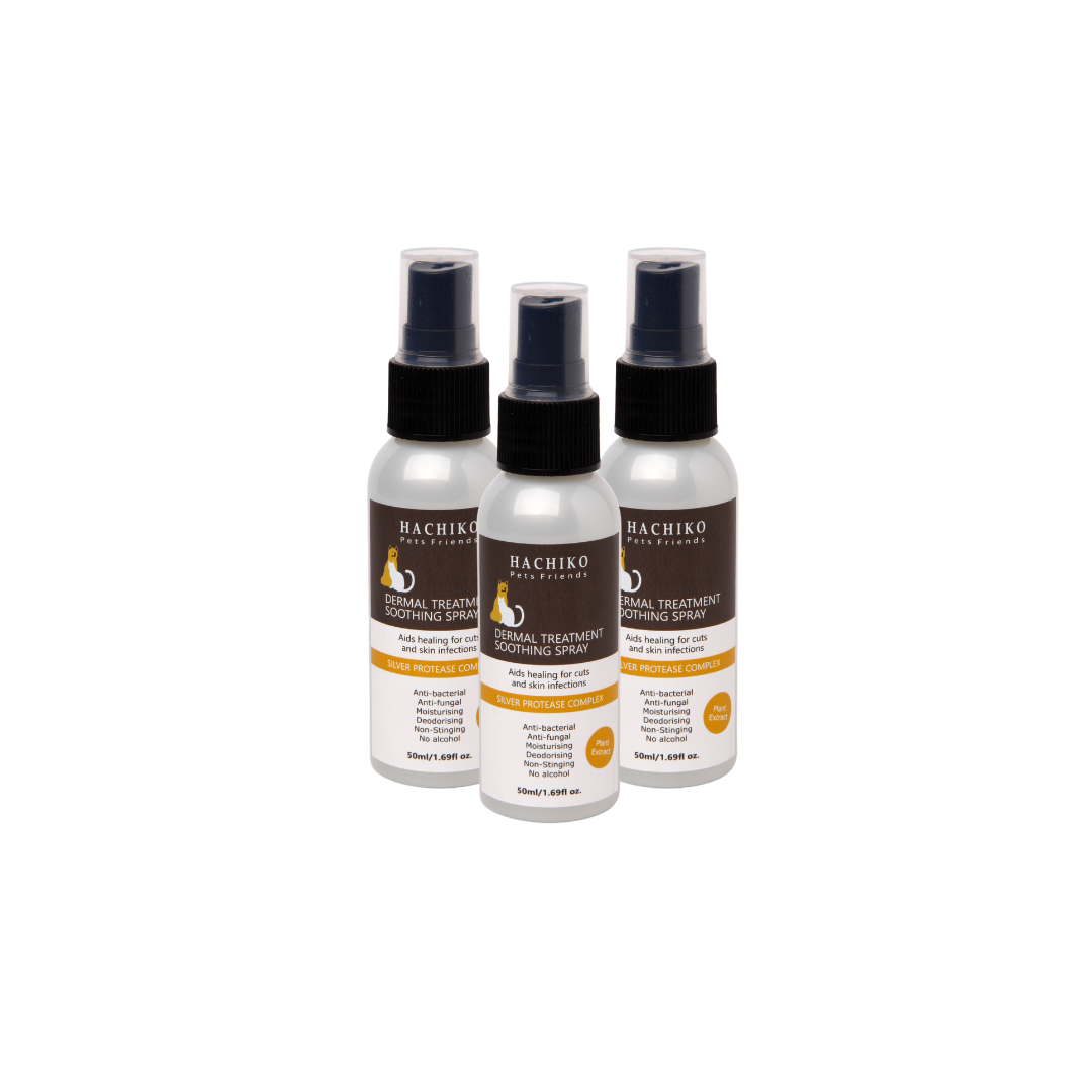 3 Bottle Bundle - Hachiko Pets Dermal Treatment - Soothing Spray - 50ml