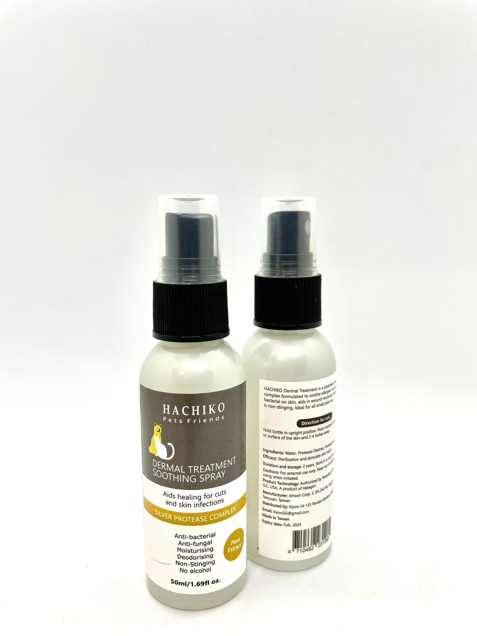 Two Bottles Of Dermal Treatment Hachiko Soothing Spray